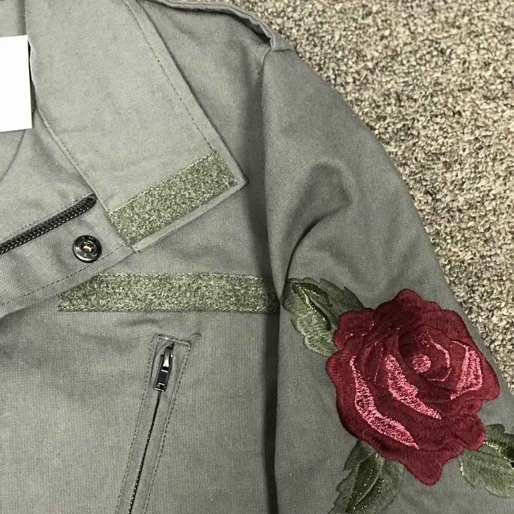 HONEY PUNCH embroidered military jacket - Olive